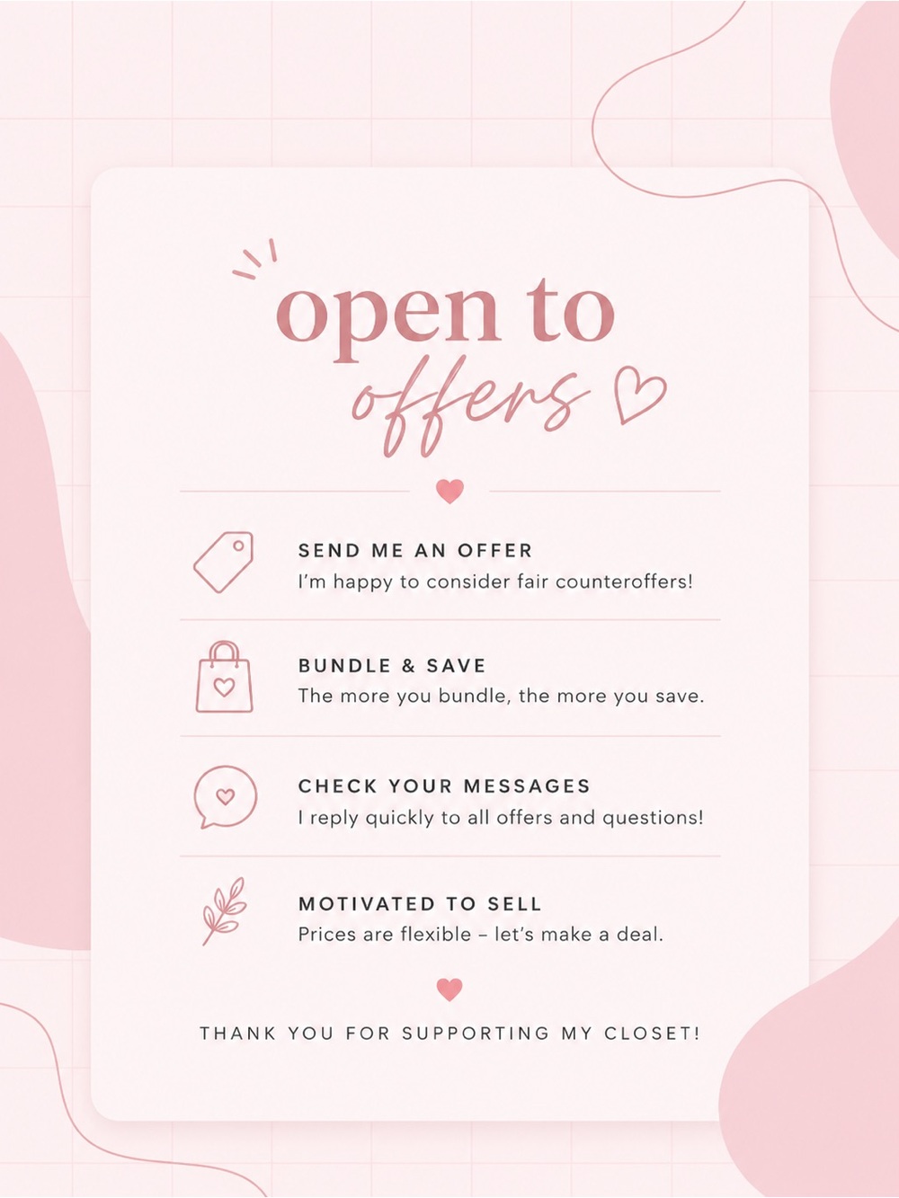 Open to Reasonable Offers!